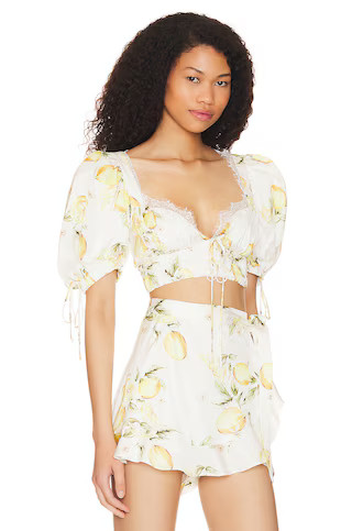 For Love & Lemons Alana Crop Top in Yellow from Revolve.com | Revolve Clothing (Global)