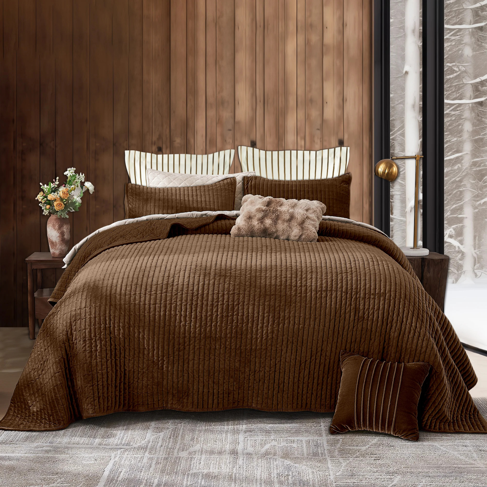 Wonderful Velvet 3-piece reversible quilt set | Wayfair North America