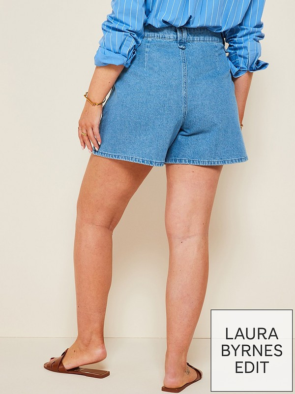 X Laura Byrnes Denim Bermuda Short - Blue | Very (UK)