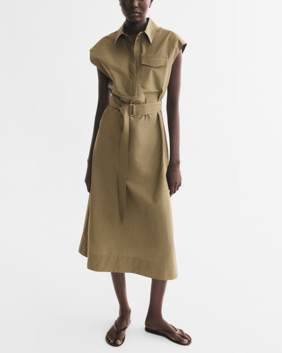 Khaki green belted shirt dress

#LTKSeasonal