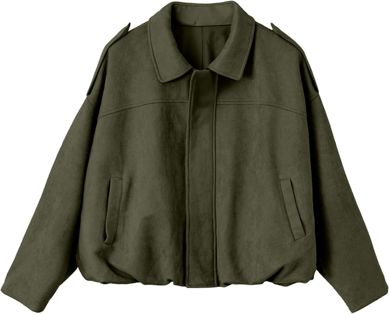 Womens Casual Bomber Jacket Zip Up Motorcycle Faux Suede Coat with Pockets | Amazon (US)