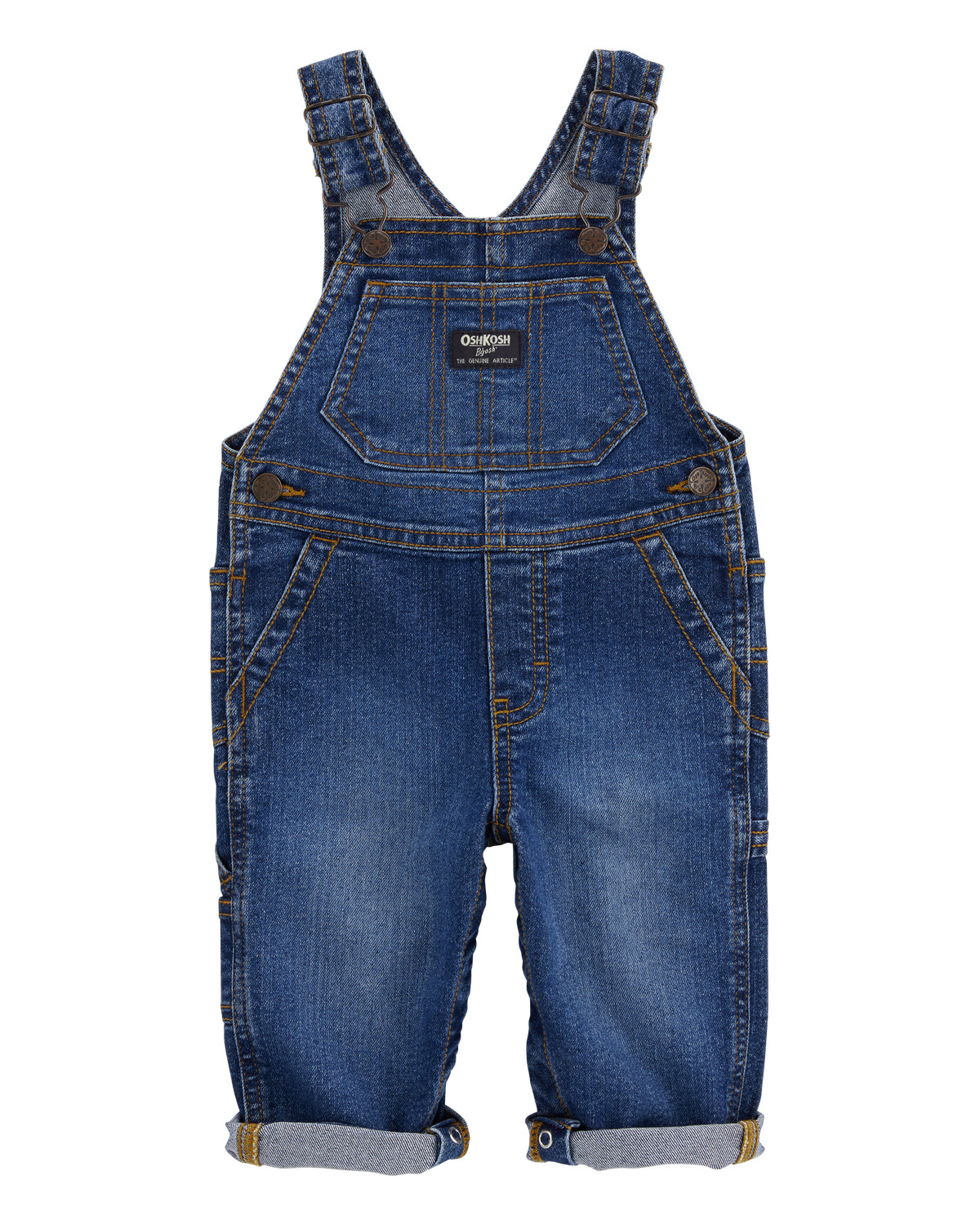 Baby Stretch Denim Classic Overalls - Dark Wash | Carter's Inc