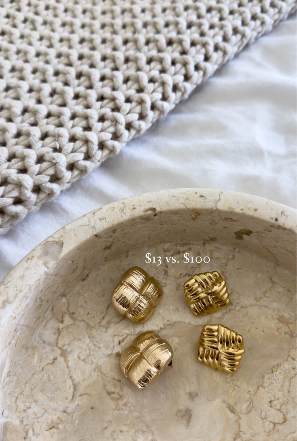 $13 vs. $100 🤍 on these Amazon earrings! 