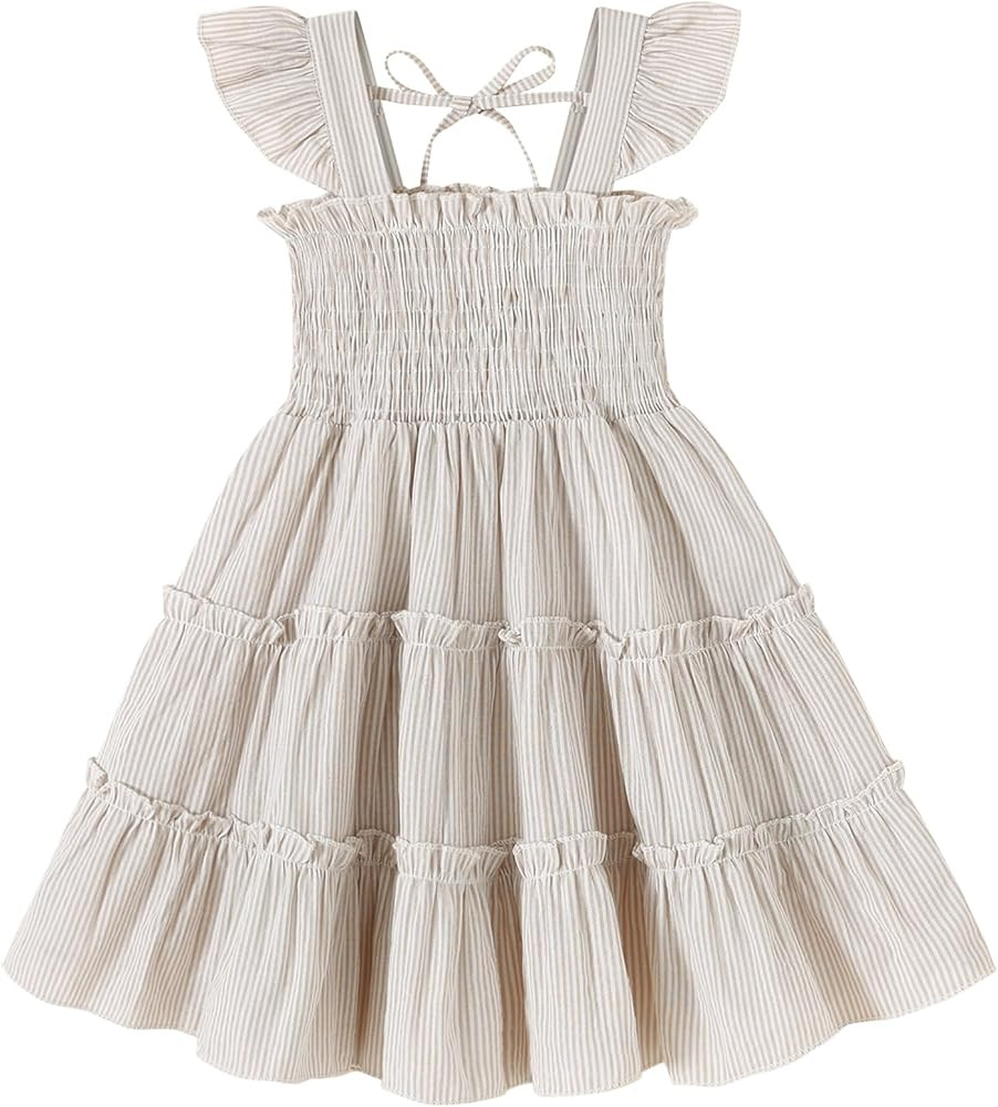 YOUNGER TREE Toddler Girl Dress Baby Girls Summer Clothes Ruffle Sleeve Floral Smock Beach Boho D... | Amazon (US)