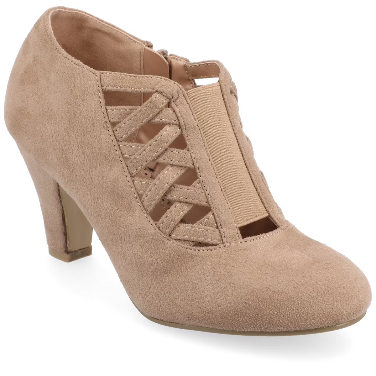 Journee Collection Womens Piper Inside Zip Block Heel Booties | Target