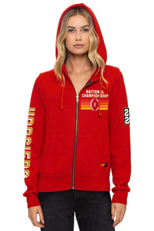 INDIANA UNIVERSITY CFP 2026 UNISEX ZIP HOODIE - CRIMSON | Aviator Nation