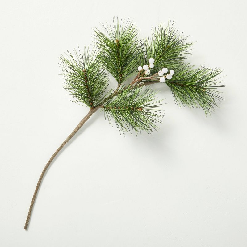Pine & Snowberry Branch Seasonal Faux Stem - Hearth & Hand™ with Magnolia | Target