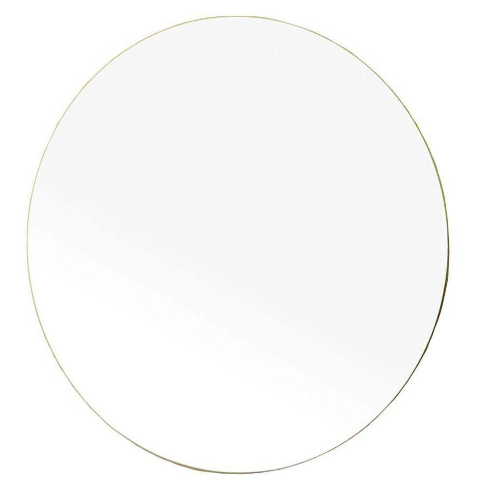 Bellaterra Home Andorra 23 in. L x 23 in. W Wall Round Mirror, White | The Home Depot