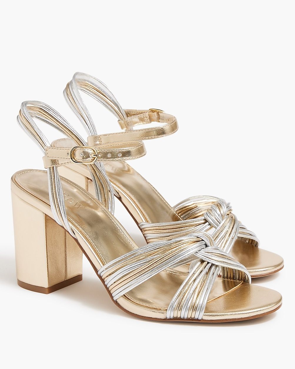 Gold and silver strappy heels | J.Crew Factory