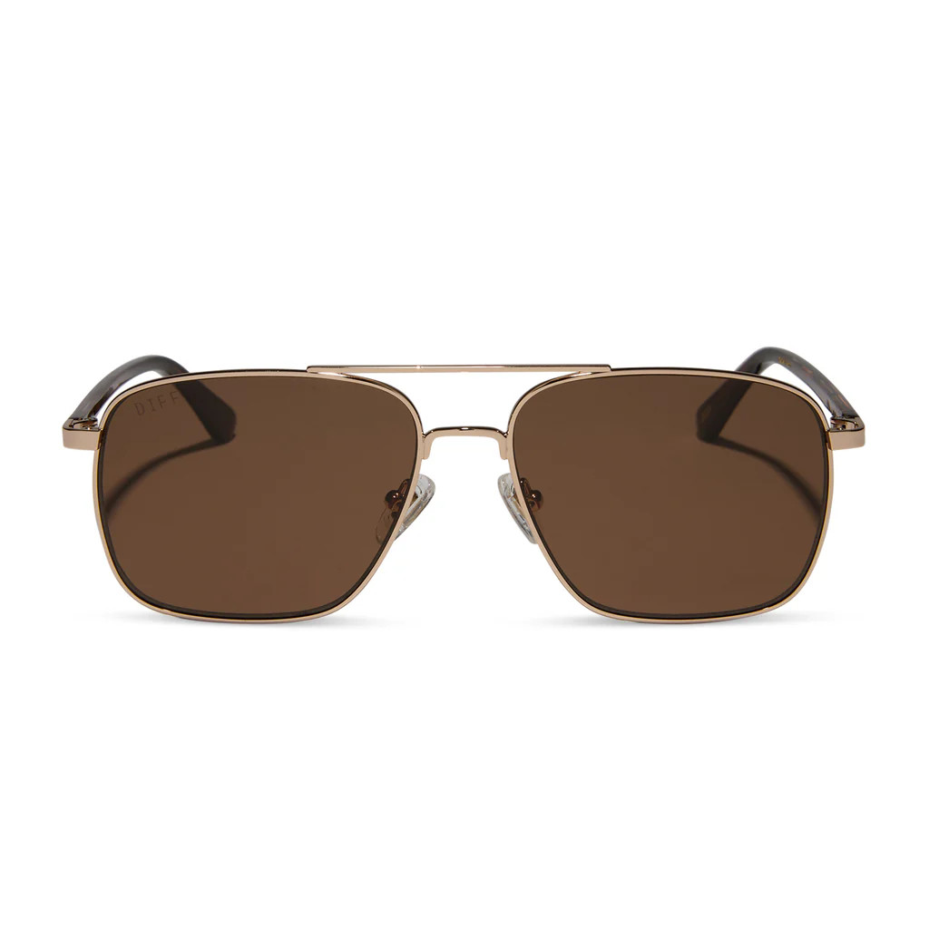 RIP WHEELER - WESTERN GOLD + MARBLED BROWN W BOLD BROWN + POLARIZED SUNGLASSES | DIFF Eyewear