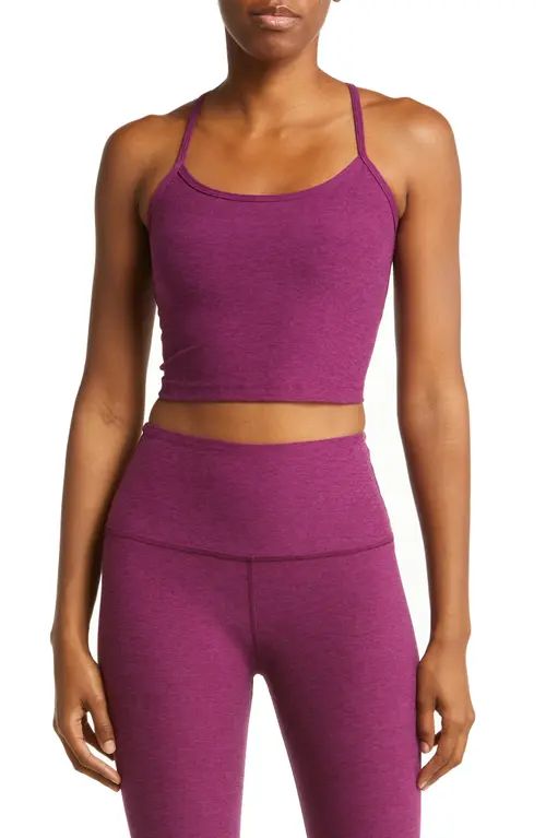 Beyond Yoga Space Dye Crop Tank in Aubergine-Beet at Nordstrom, Size X-Small | Nordstrom