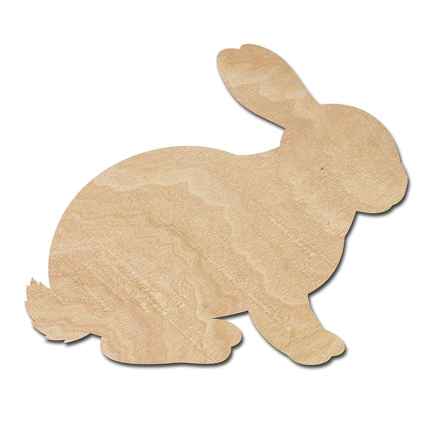 Bunny Rabbit Wooden Cutouts for crafts, Laser Cut Wood Shapes 5mm thick Baltic Birch Wood, Multip... | Amazon (US)