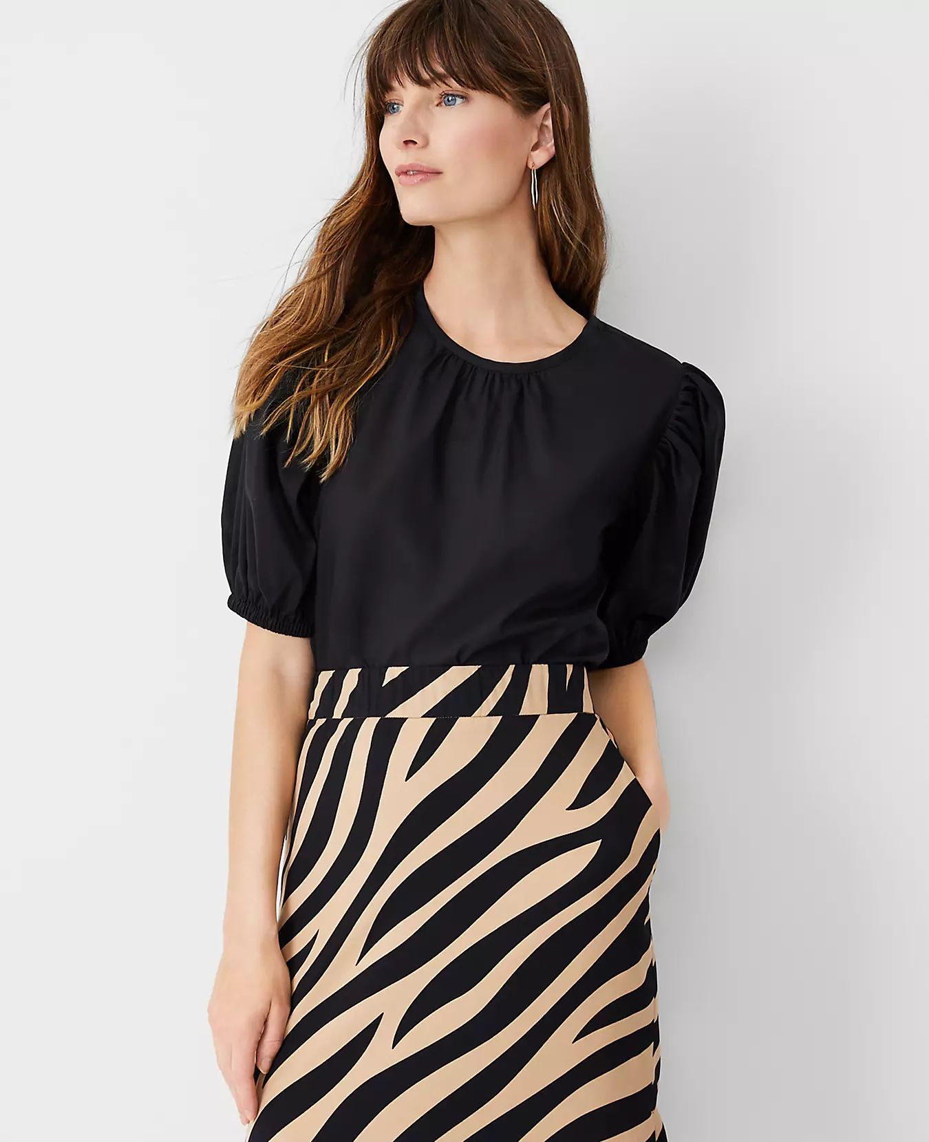 Scoop Back Puff Sleeve Top | Ann Taylor (US)