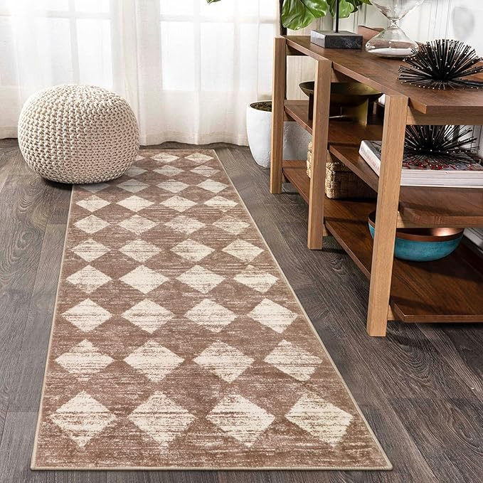 Lahome Moroccan Treills Runner Rug - 2x6 Beige Washable Rug Runner Carpet Runners for Hallway 6ft... | Amazon (US)