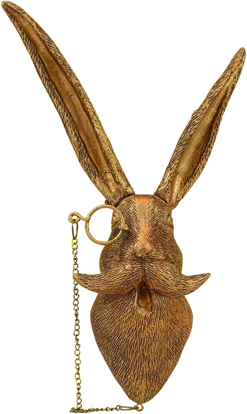 Saycker Animal Head Wall Mount Decor,Resin Animals Sculptures,Head Wall-Hanging Decor Gold Vintage Wall Sculpture,Art Hanging Decoration for Living Room Bedroom Office(Rabit) | Amazon (US)