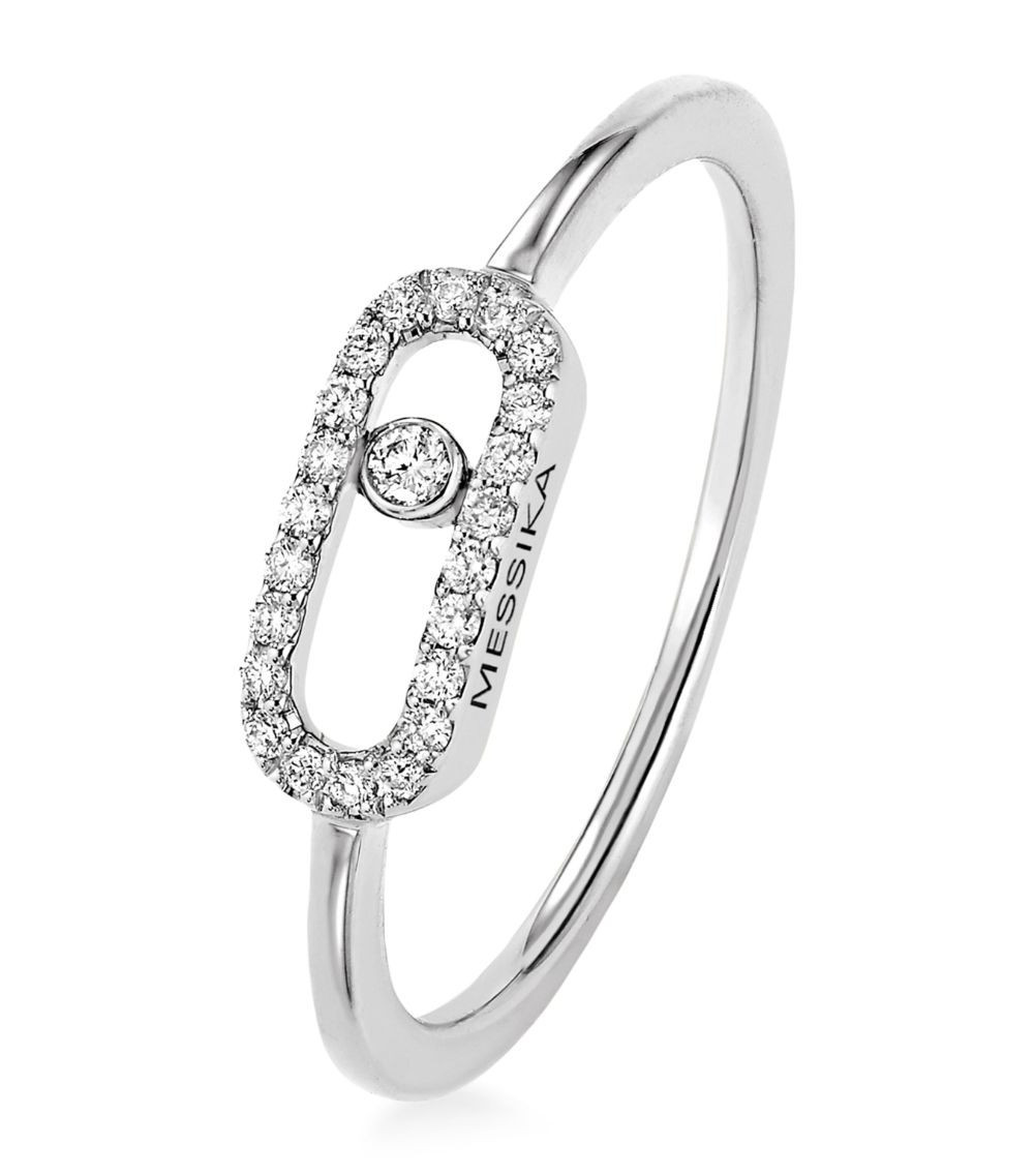 White Gold and Diamond Move Uno Ring | Harrods
