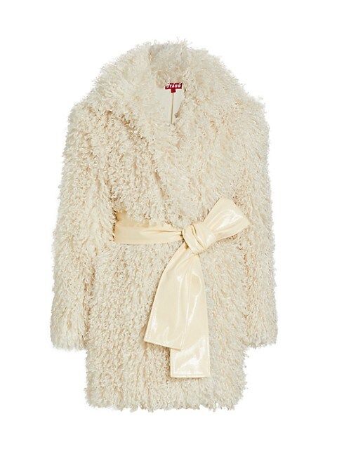 STAUD Lydie Belted Sherpa Coat | Saks Fifth Avenue