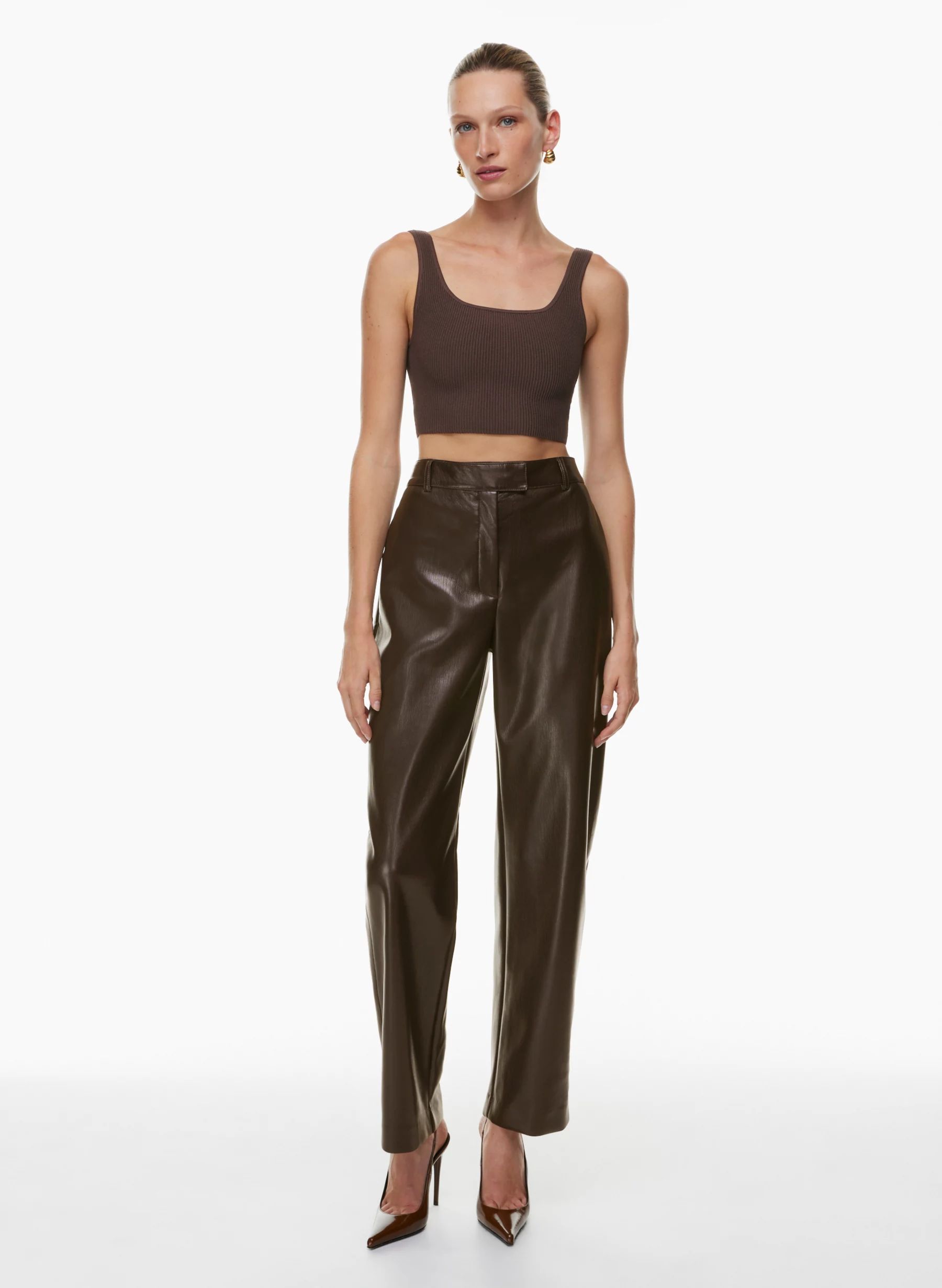 SCULPT KNIT SQUARENECK CROPPED TANK | Aritzia