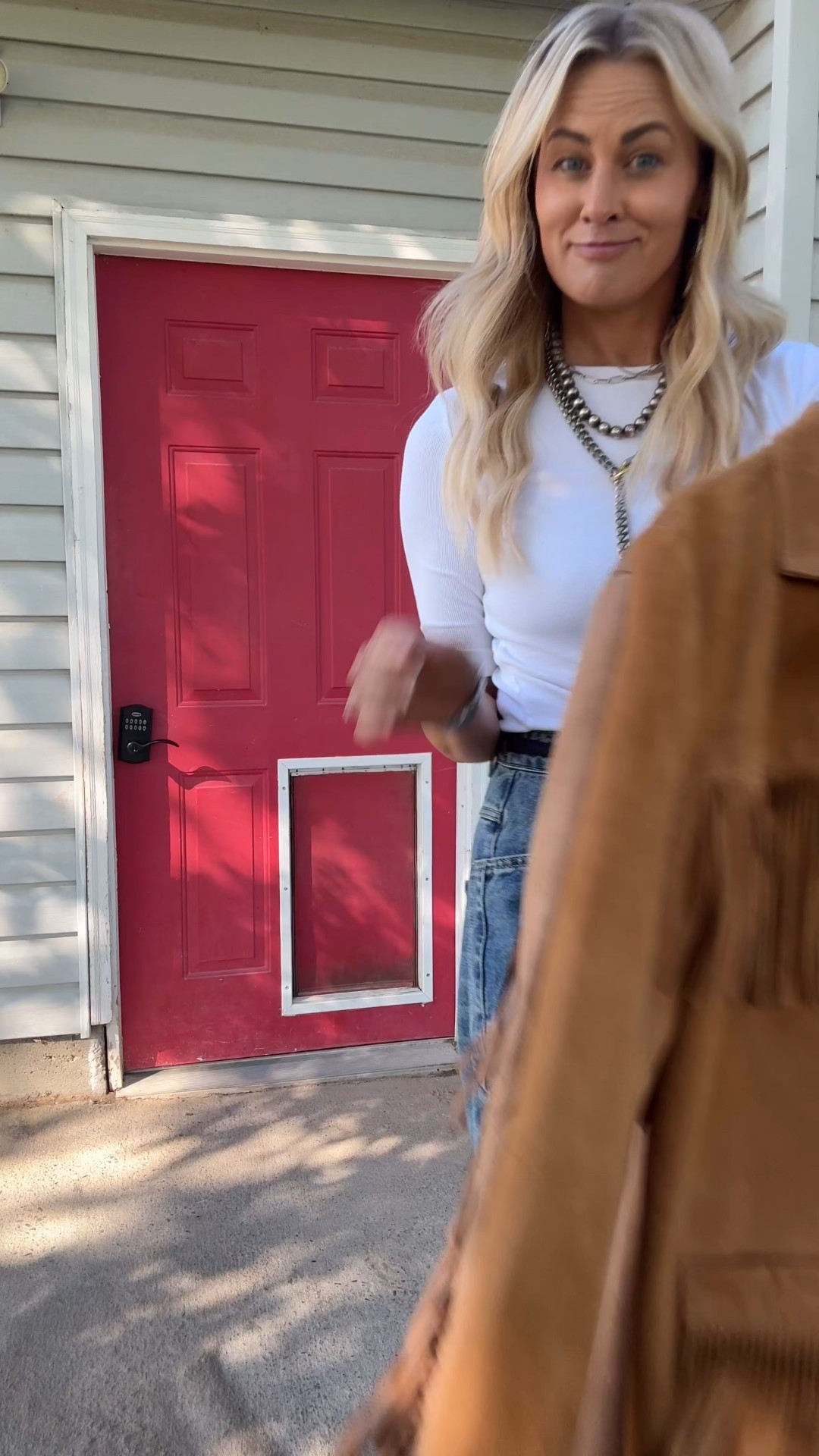 Fringe has never gone out of style…but this season, it feels especially iconic. I’m showing you two jackets that prove why—one’s a bit of an investment, the other is a budget-friendly steal. Both have timeless vibes, and can be worn for any occasion! 

Size Details:
 Jacket #1 : I’m in a Medium, and it’s very true to size. I wouldn’t have been able to size down. 

Jacket #2: I’m wearing a small and it’s still a relaxed fit, so I suggest sizing down a full size. It is a bit long, so if you’re a petite, keep that in mind! 

White Shirt: I’m wearing a medium, very true to size! 

Jeans: I sized down to a small in these, and they fit great, so I would consider sizing down. 

Nike Sneakers: I always wear my true size 10 in all Nikes—so very TTS in my opinion! 

Dress: I wish this was still available, but it’s long sold out. Hopefully there will be a new color way this coming spring—I’ll keep my eyes peeled! 