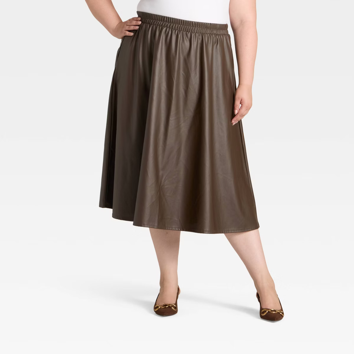 Women's Faux Leather Skirt - A New Day™ Dark Brown | Target