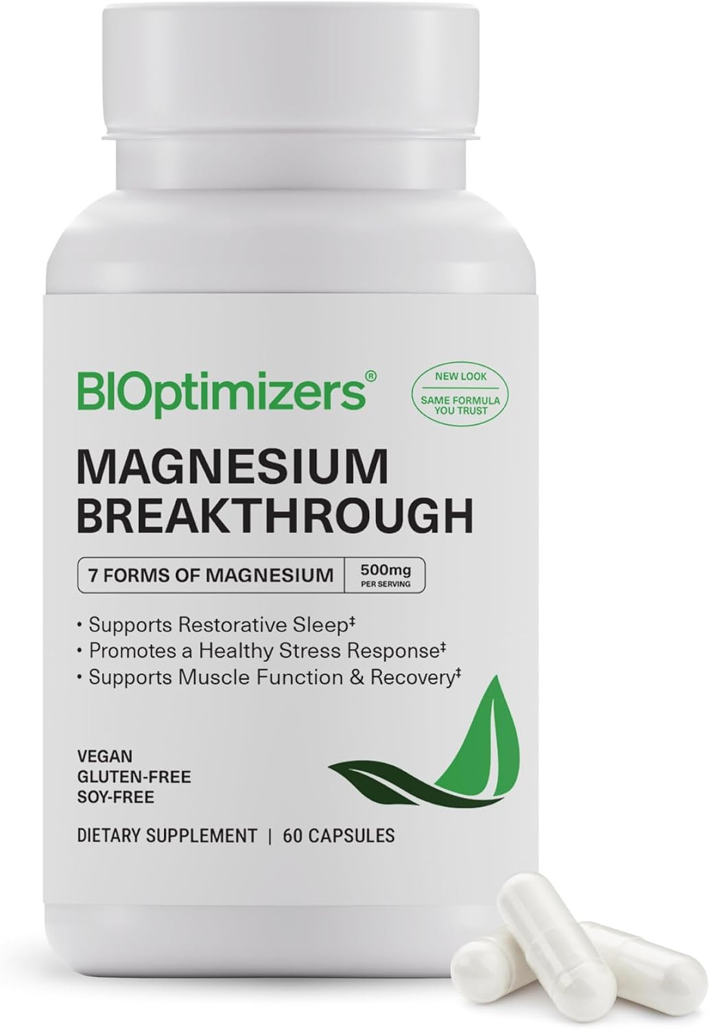 BIOptimizers Magnesium Breakthrough 500mg, 7 Forms of Magnesium 60 Capsules | Amazon (US)