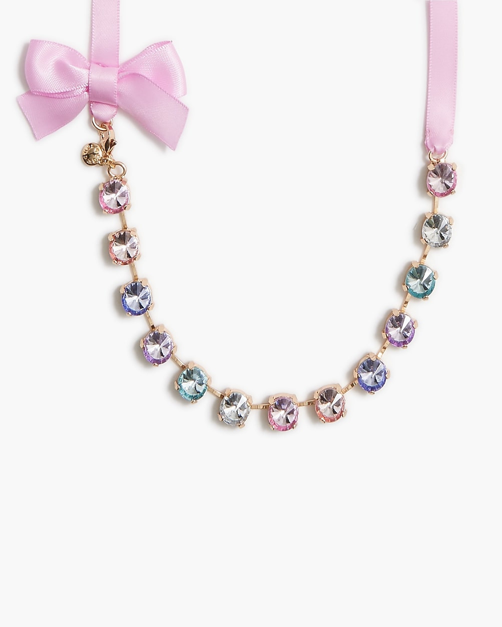 Girls' rainbow gem ribbon necklace | J.Crew Factory