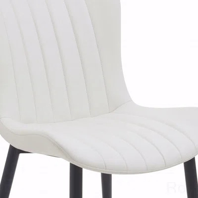 Set Of 2 Cream Dining Chairs: Faux Leather Mid-Century Modern Modern Accent Chairs | Wayfair North America