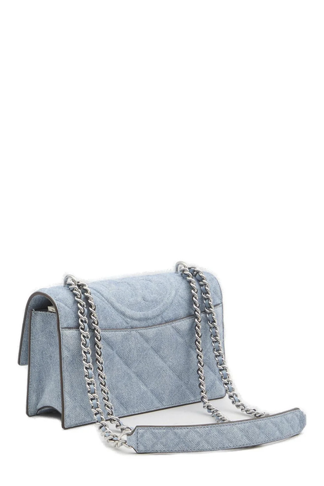 Tory Burch Small Fleming Denim Shoulder Bag | Cettire Global