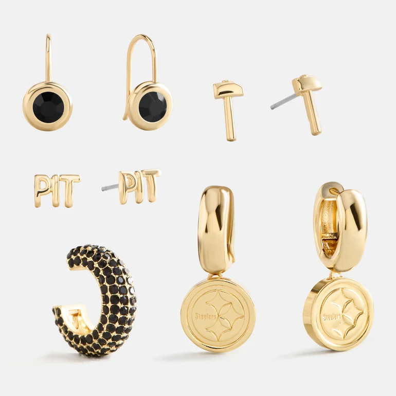 NFL Earring Stack Set - Pittsburgh Steelers | BaubleBar