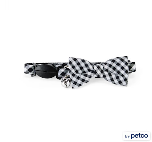 YOULY Black Gingham Bow Tie Kitten & Cat Collar, Small/Medium | Petco | Petco