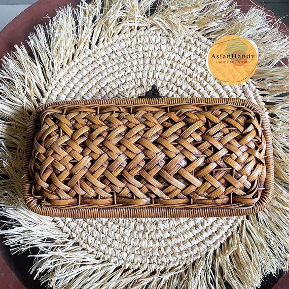 Weaved Straw Clutch  Eco Hand Wicker Top Handle Purse  | Etsy | Etsy (US)
