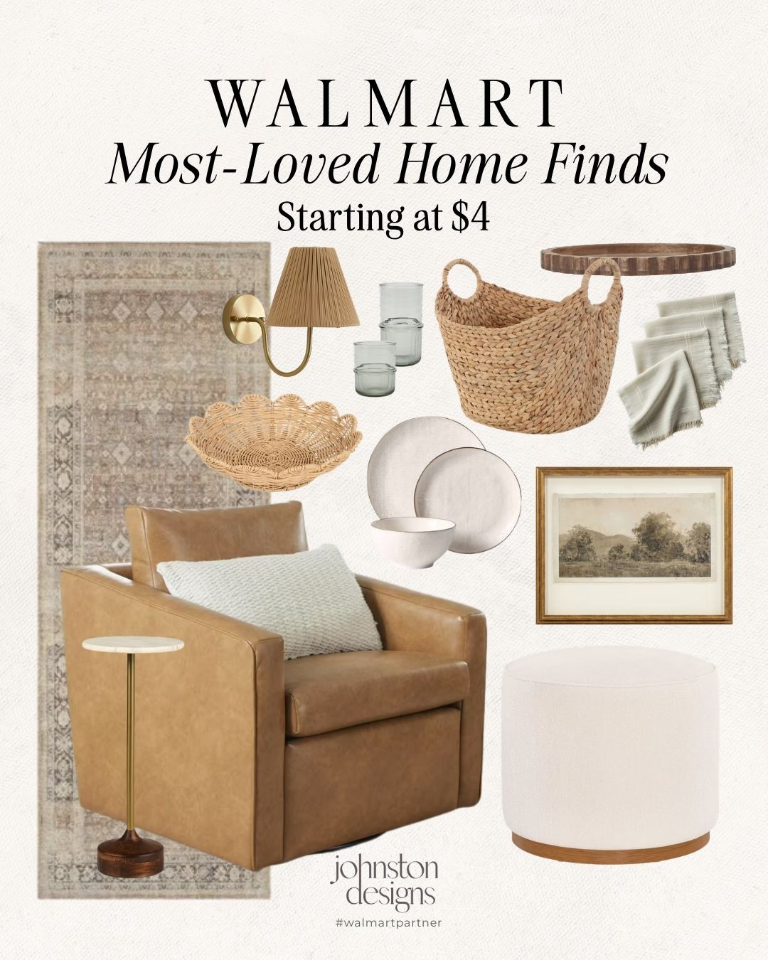 Walmart most-loved home finds 🤎 Neutral pieces from My Texas House and Better Homes & Gardens starting at $4. Love these affordable finds for a cozy, collected home look!

Walmart home, walmart finds, my texas house, better homes and gardens, neutral home decor, affordable home decor, living room finds, walmart home finds, cozy home, woven basket, accent chair, home style 

 #LTKHome