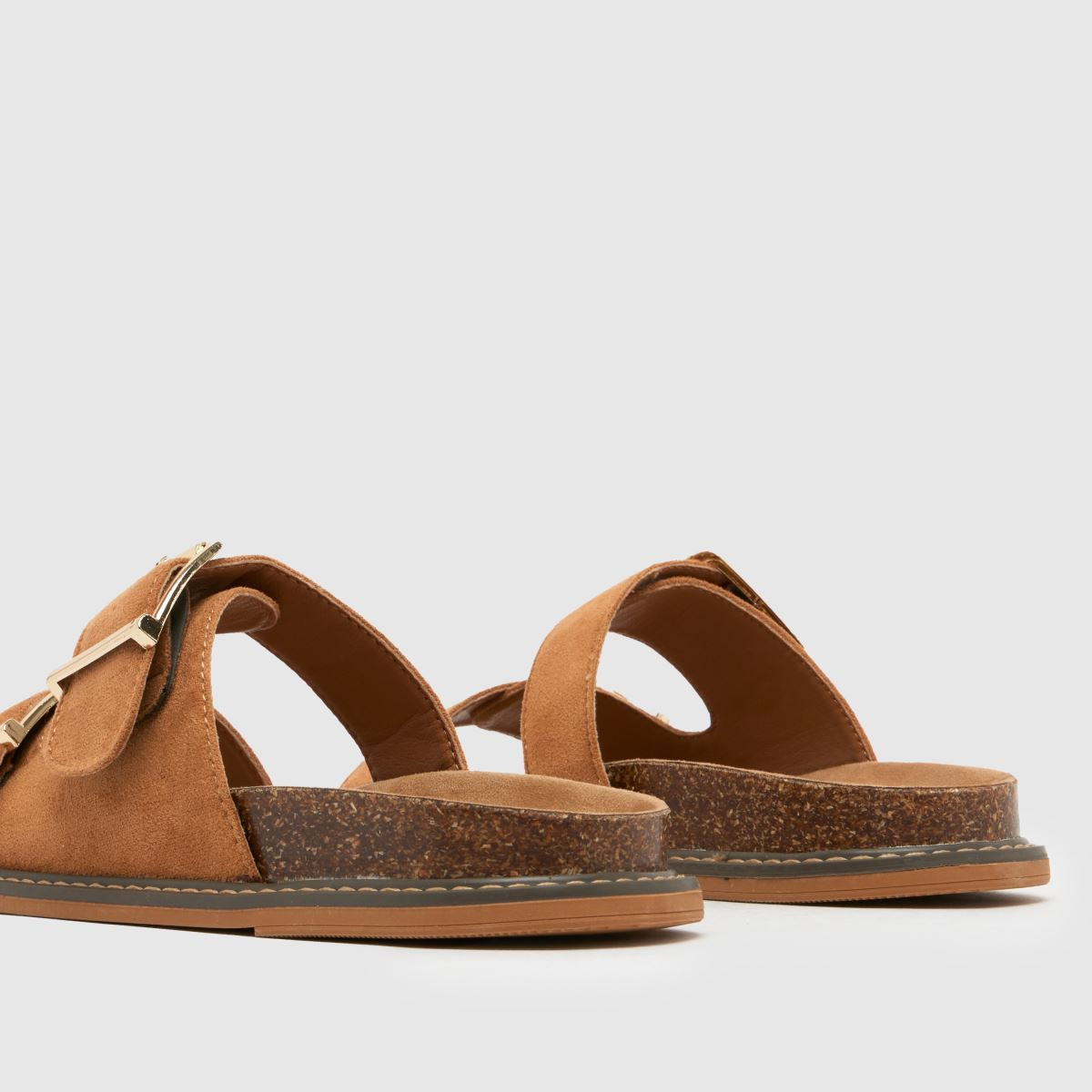 Womens Tan schuh Tamika Buckle Footbed Sandals | schuh | Schuh