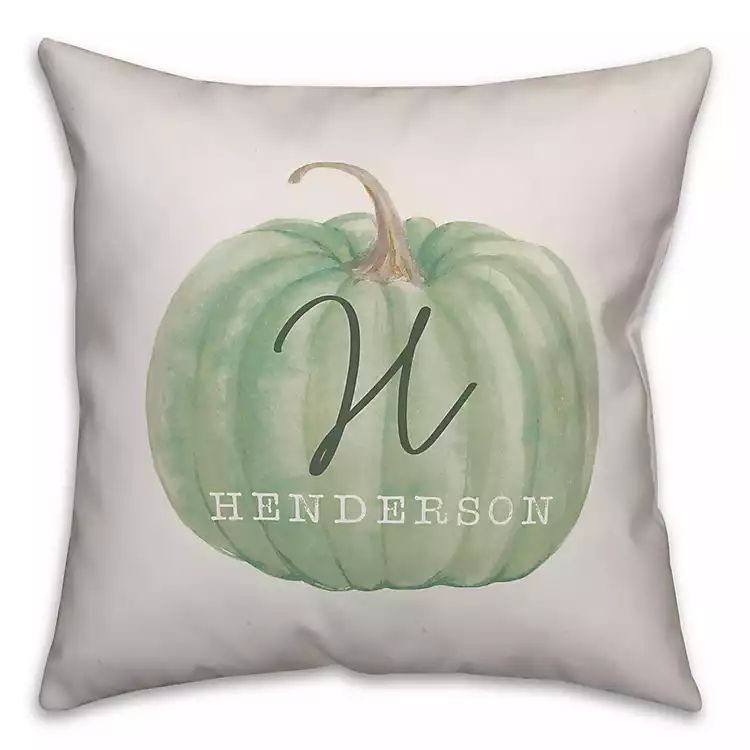 Personalized Sage Pumpkin Harvest Outdoor Pillow | Kirkland's Home