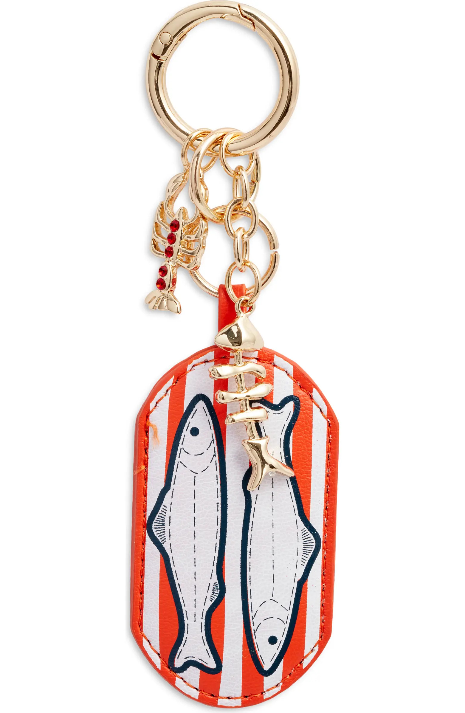 Sardine Sea Life Faux Leather Bag Charm | Nordstrom