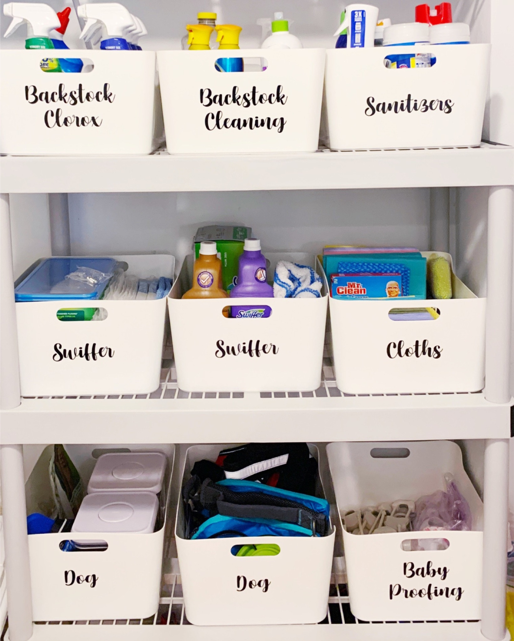 A quick and easy way to get organized: sort by category, get some white bins and label them. Progress over perfection! 

#LTKhome #LTKfamily #LTKkids