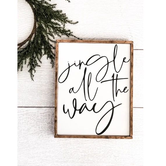 Jingle All the Way  Christmas Music  Jingle Bells Sign  - Etsy | Etsy (US)