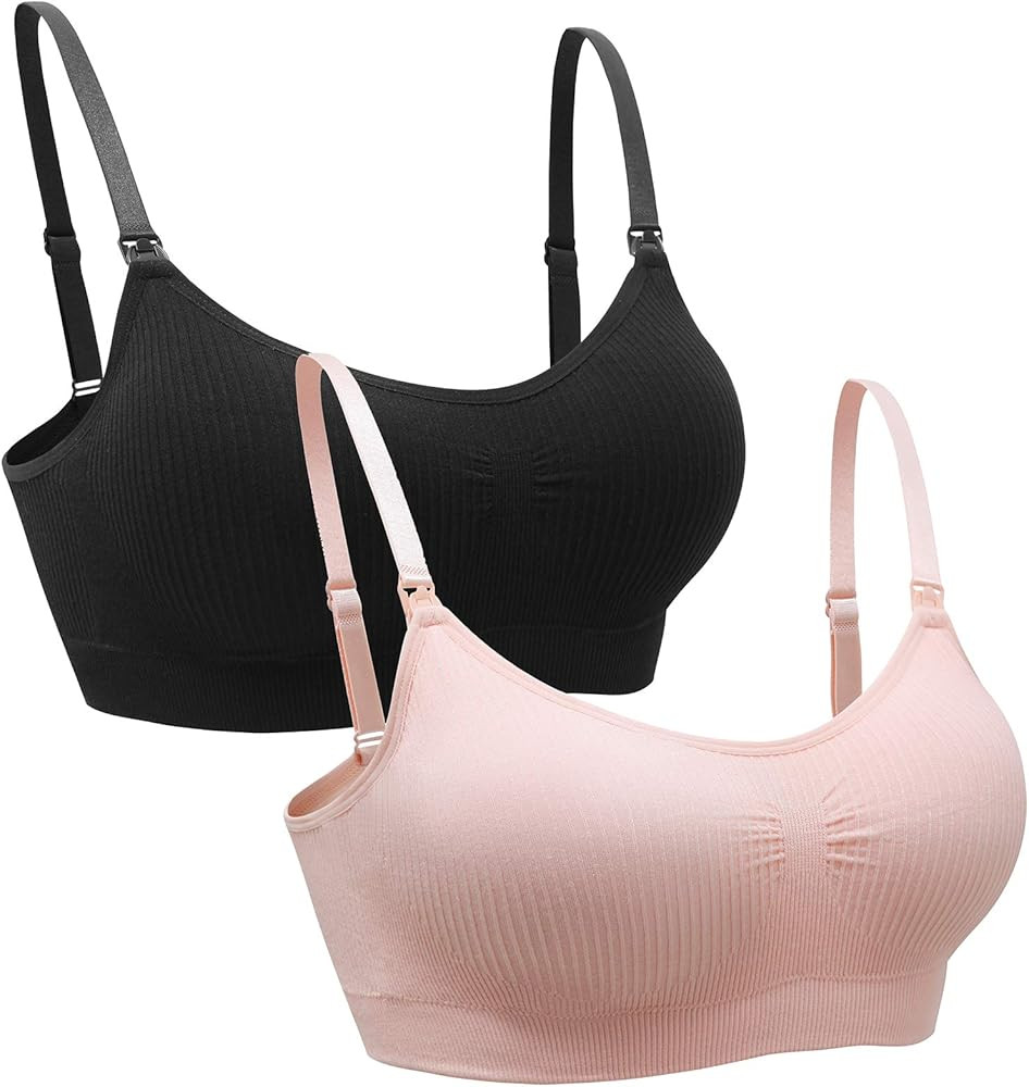 Suekaphin 2PACK Nursing Maternity Bra for Pregnancy Women Breastfeeding Comfortable Sleeping with... | Amazon (US)