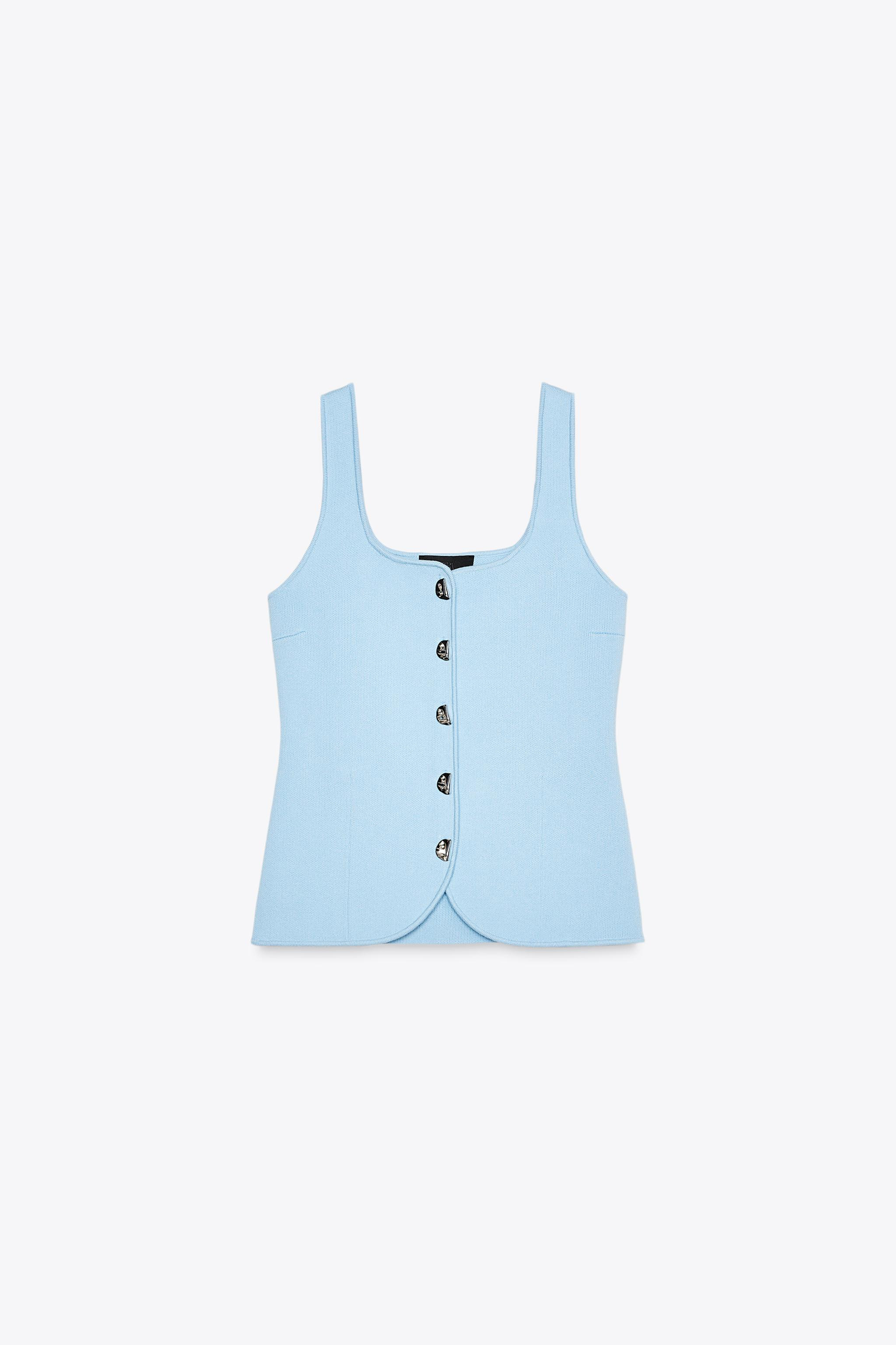 PLAIN KNIT CORSET TOP | Zara UK