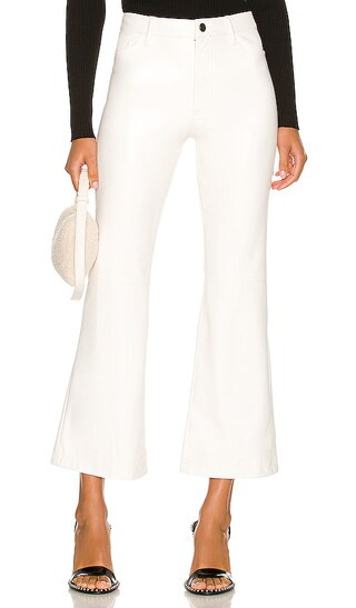 Marshall Vegan Leather High Rise Cropped Pant in Off White | Revolve Clothing (Global)