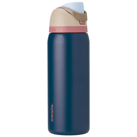 Owala FreeSip Insulated Stainless Steel Water Bottle with Straw and Carry Handle, 32 Ounce, Sleepy Skies Navy | Walmart (US)