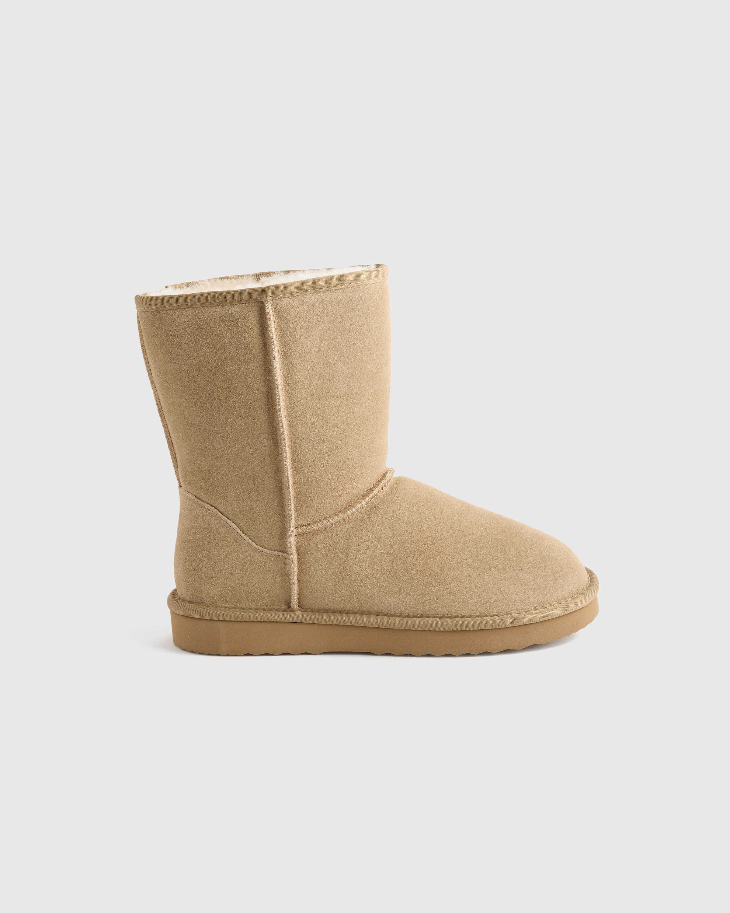 Quince | Australian Shearling Mid-Calf Boot in Grey, Size 6, Suede Leather | Quince