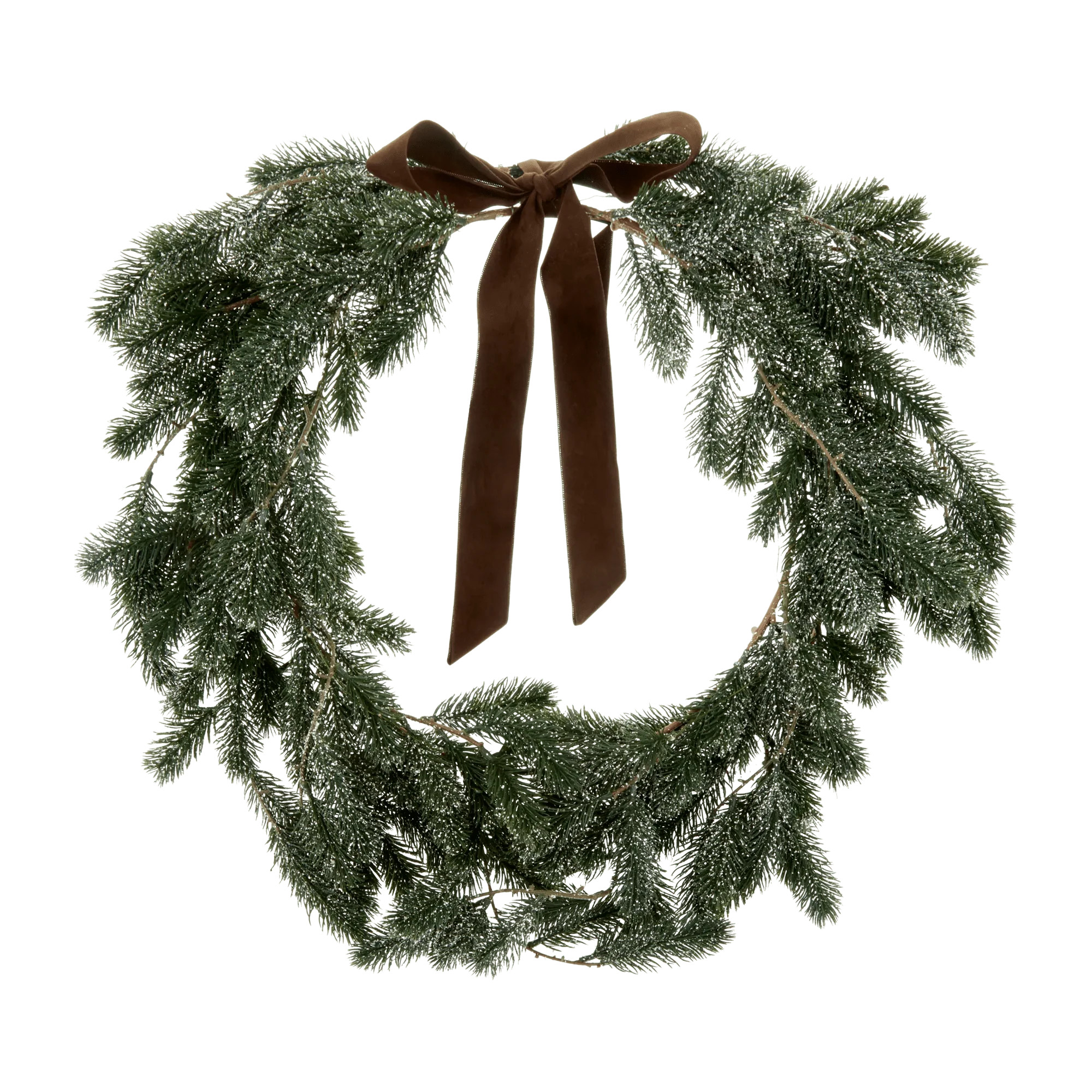 LED Wreath With Velvet Ribbon | Bouclair