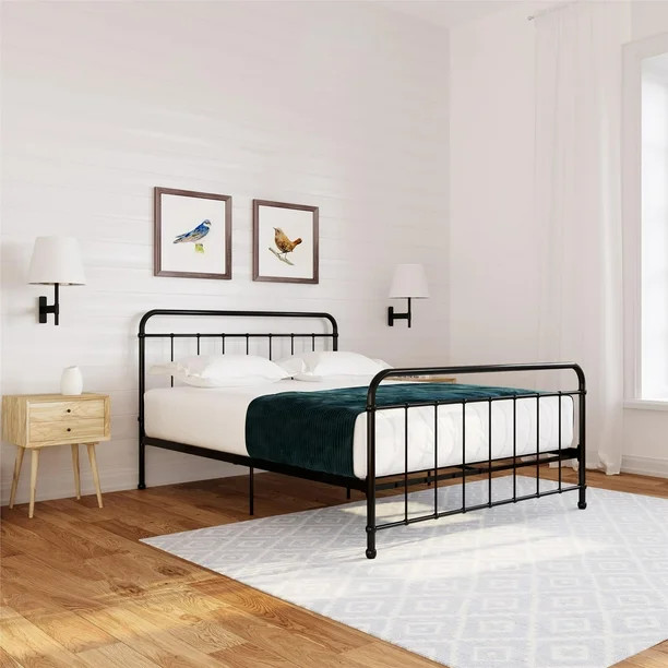 Woven Paths Iron Full Bed, Black - Walmart.com | Walmart (US)