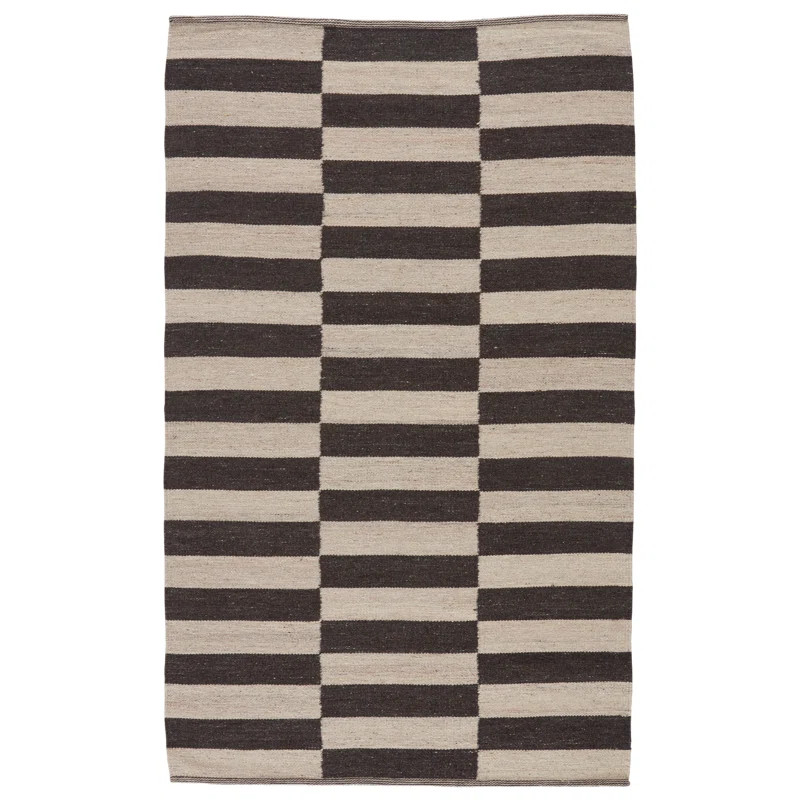 Throckmorton Geometric Handwoven Wool Cream/Brown Area Rug | Wayfair North America