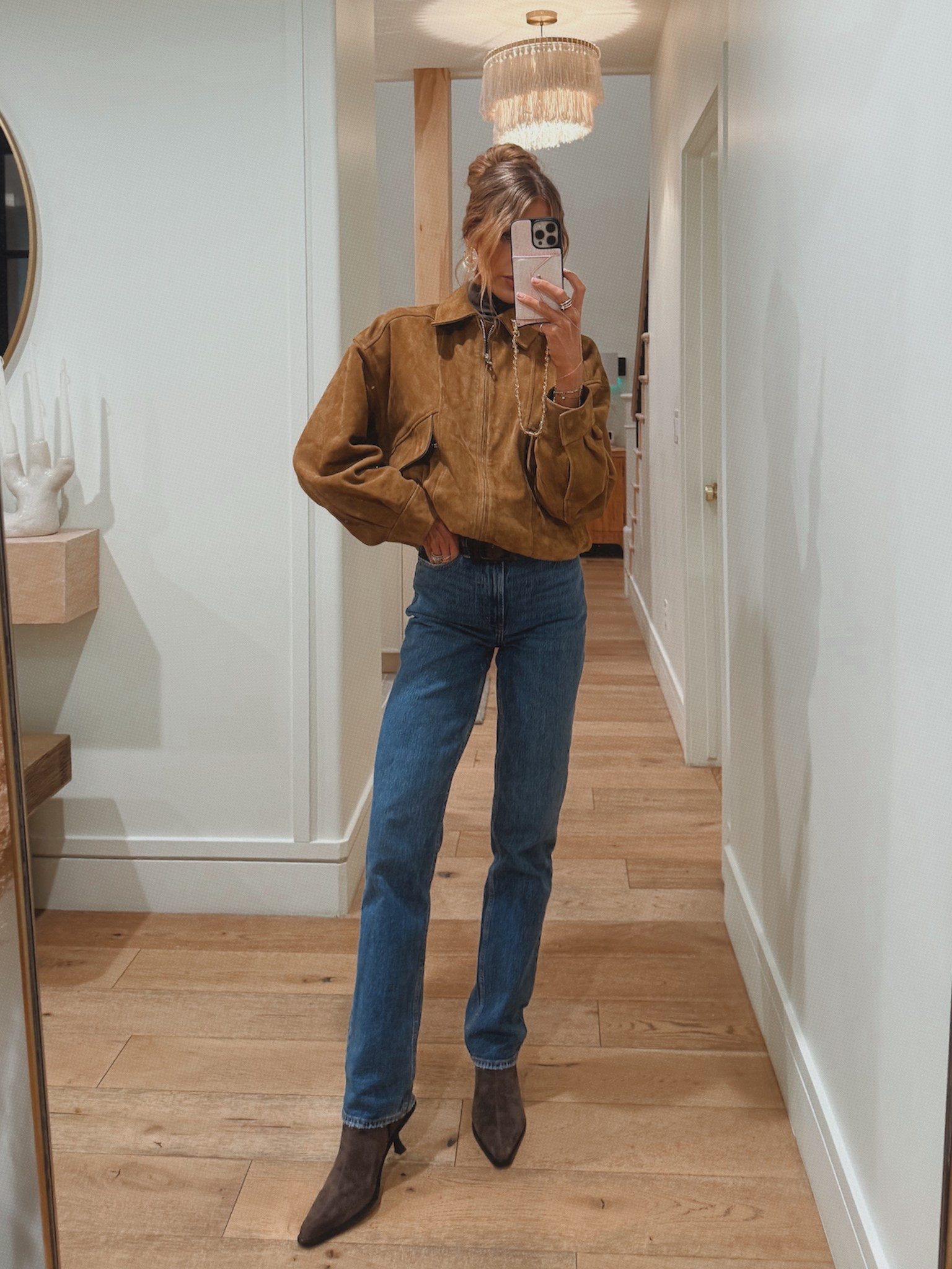 Dinner date fit 

Top xs
Jacket xs
Jeans 24L