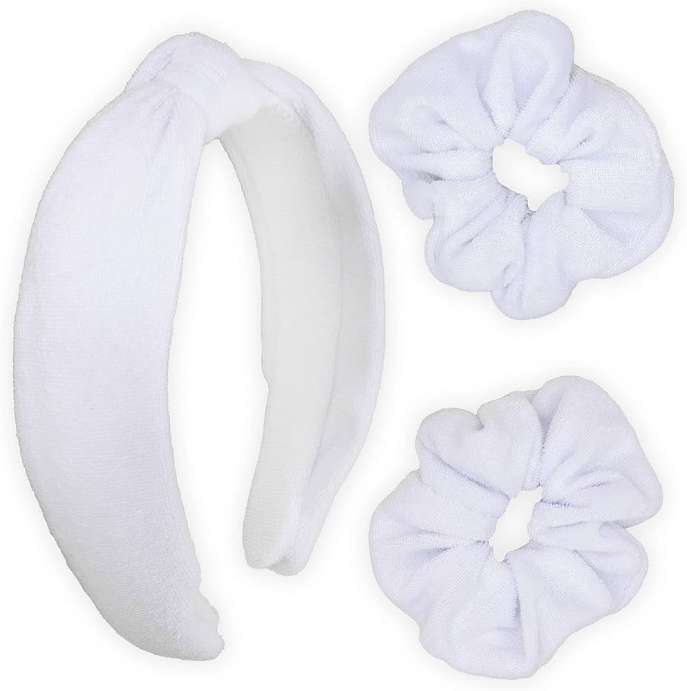 FROG SAC Spa Headband for Washing Face, Teen Girls White Terrycloth Skincare Headbands and Wristb... | Amazon (US)