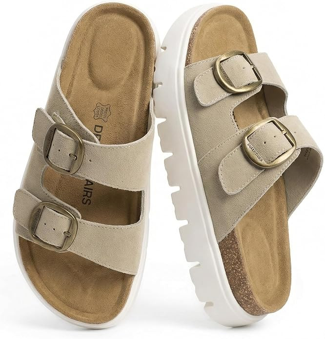 DREAM PAIRS Women's Platform Sandals Wedge Chunky Heel Slip-on Comfort Slides with Arch Support C... | Amazon (US)