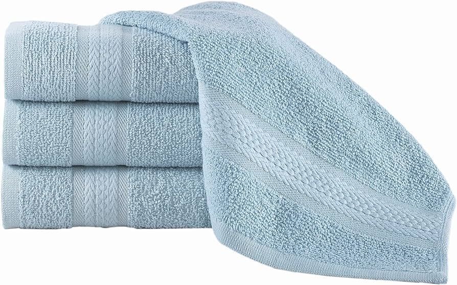 REGAL RUBY 4 Pieces Blue Washcloths Bath Linen Set Quick-Dry, Highly Absorbent, Soft Feel Towels,... | Amazon (US)