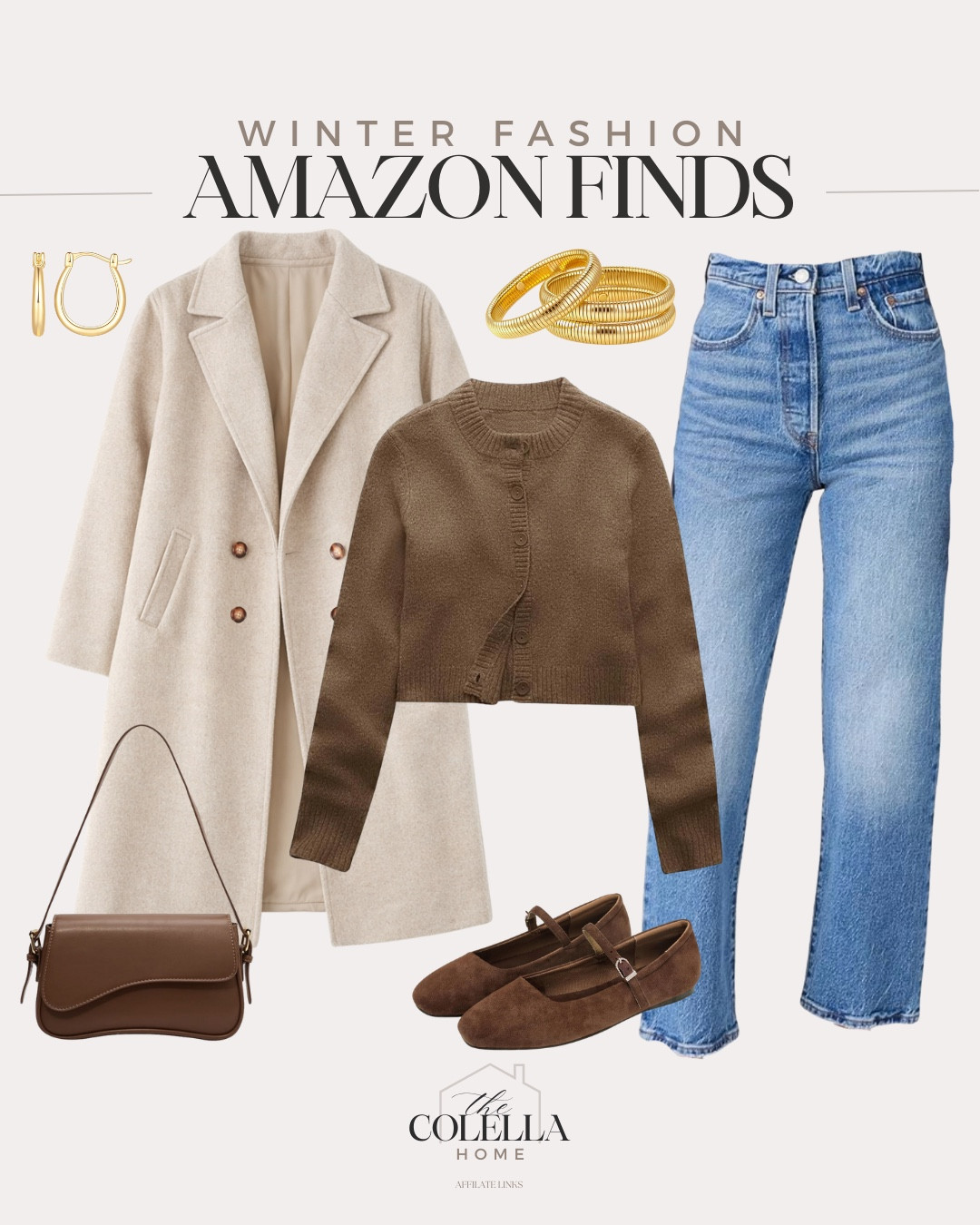 Winter fashion from Amazon includes sweater, jeans, Mary Jane ballet flats, handbag, gold bracelets, coat, and gold earrings.

Winter outfit, looks for less, everyday outfit 

#LTKootd #LTKgrwm #LTKFindsUnder100
